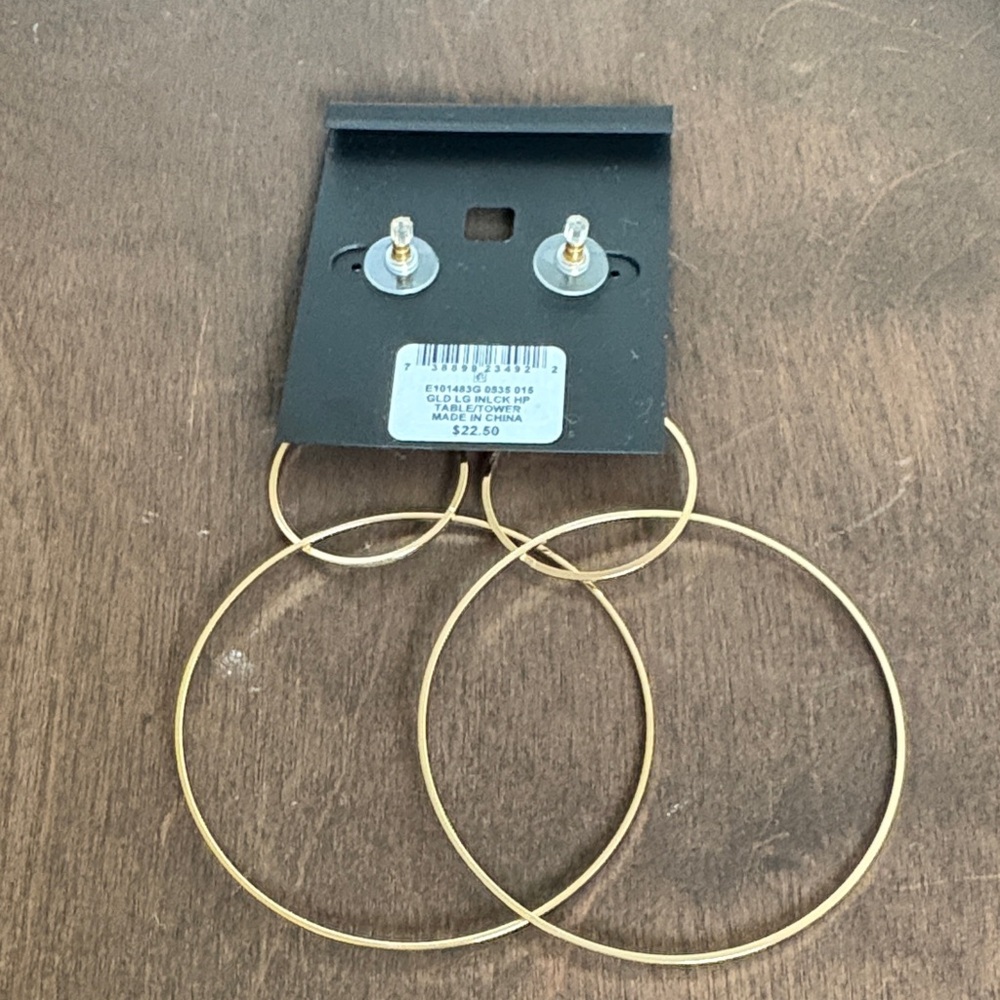 Thalia Sodi Gold Large Interlocking Hoop Earrings - Picture 2 of 3